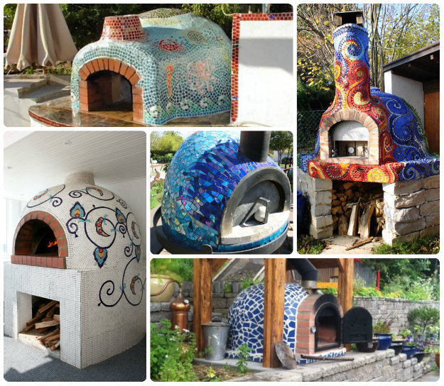 Collage of Mosaic pizza / stonebake ovens